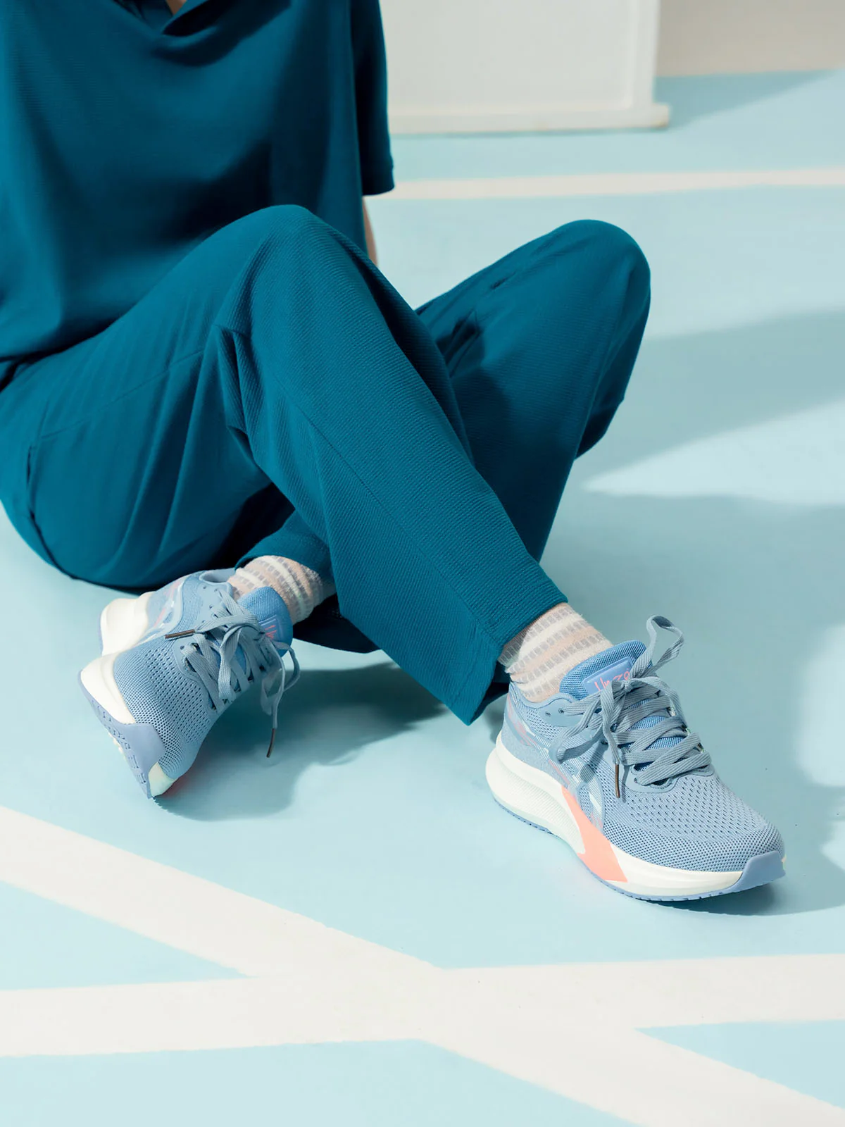 Women "AUROR" Fabric Lace Up Trainers - Image 3