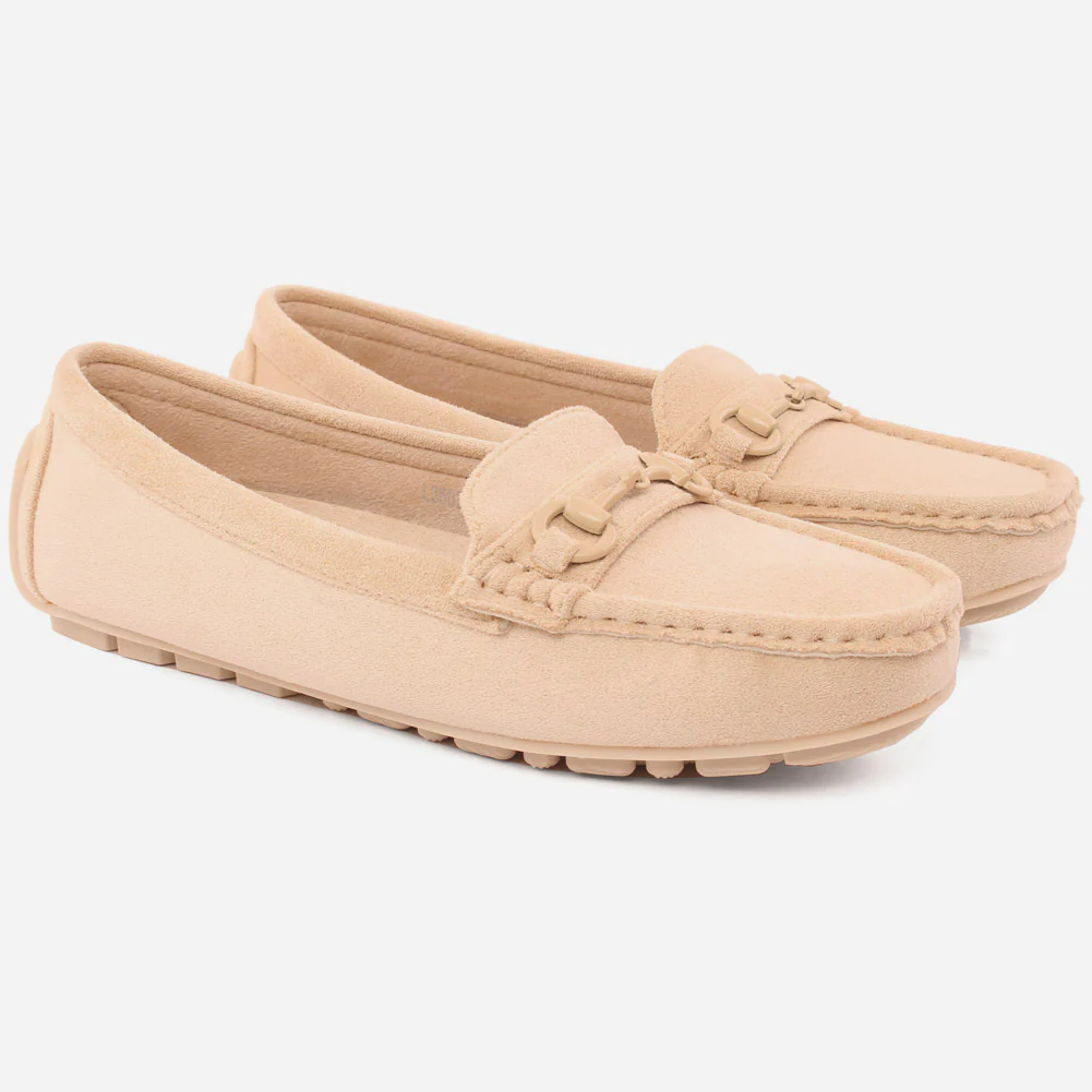 Women "Beaten" Suede Round Toe Flat Moccasins - Image 2