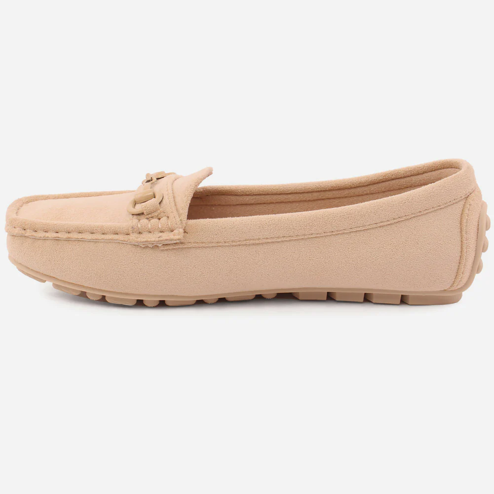 Women "Beaten" Suede Round Toe Flat Moccasins - Image 3