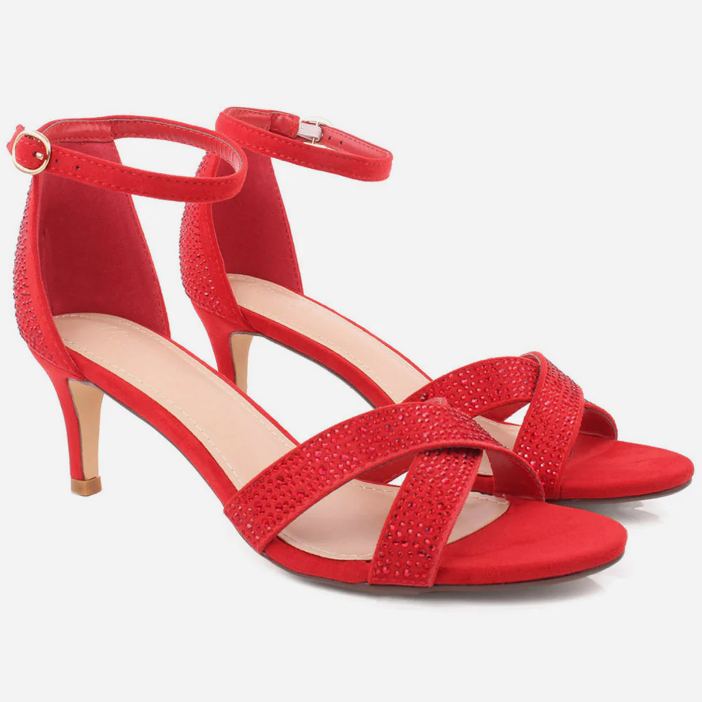 Women "Bette" Buckle Fastening Cross Over Straps Sandals - Image 2