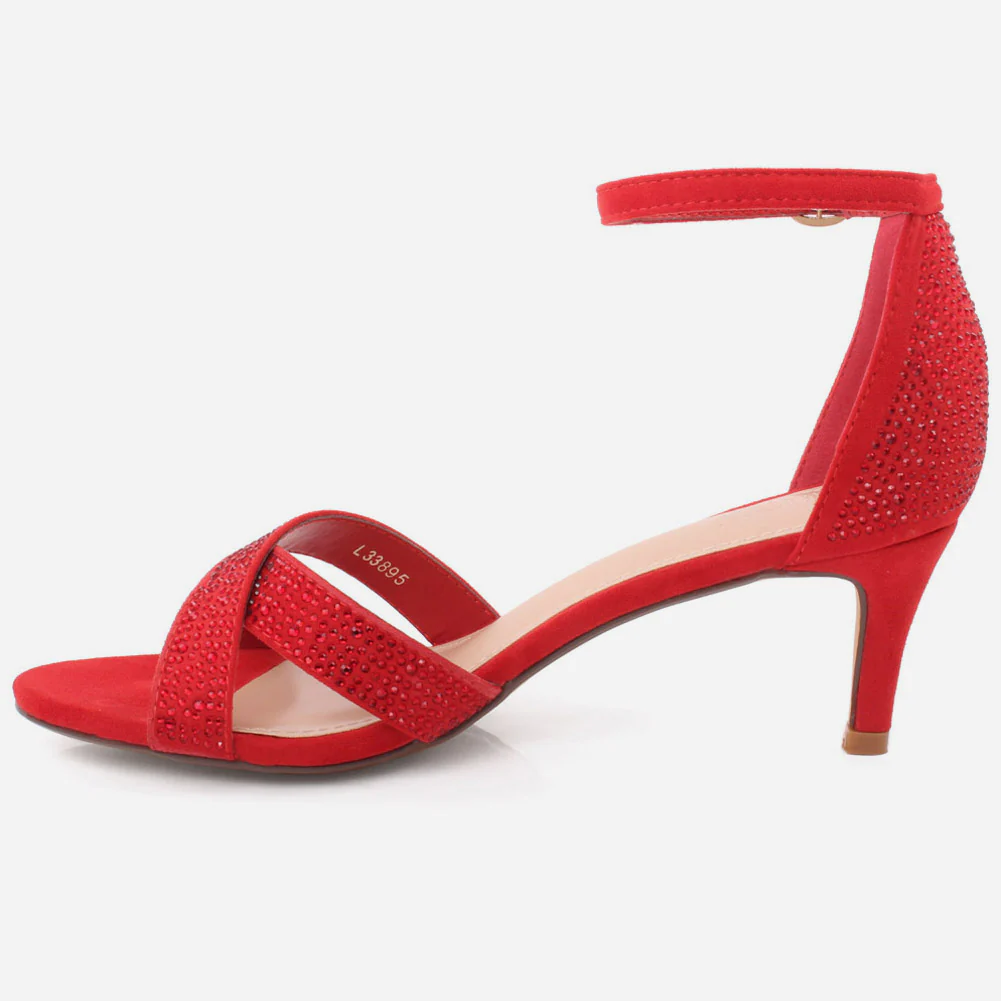 Women "Bette" Buckle Fastening Cross Over Straps Sandals - Image 3