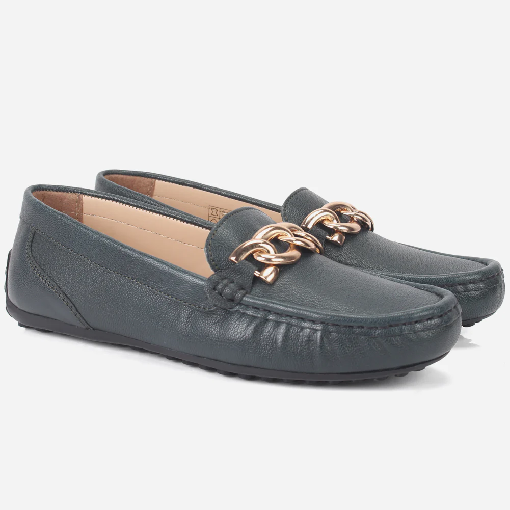 Women "BORLA" Buckled Leather Moccasins - Image 2