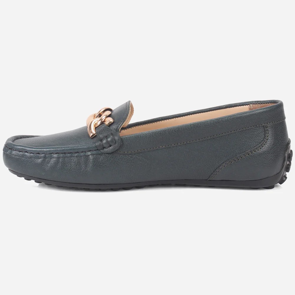 Women "BORLA" Buckled Leather Moccasins - Image 3