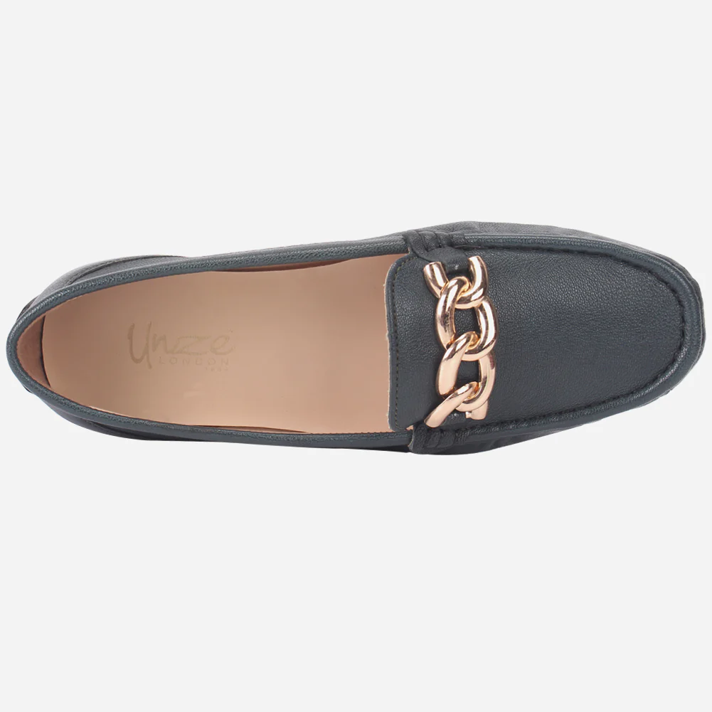 Women "BORLA" Buckled Leather Moccasins - Image 4