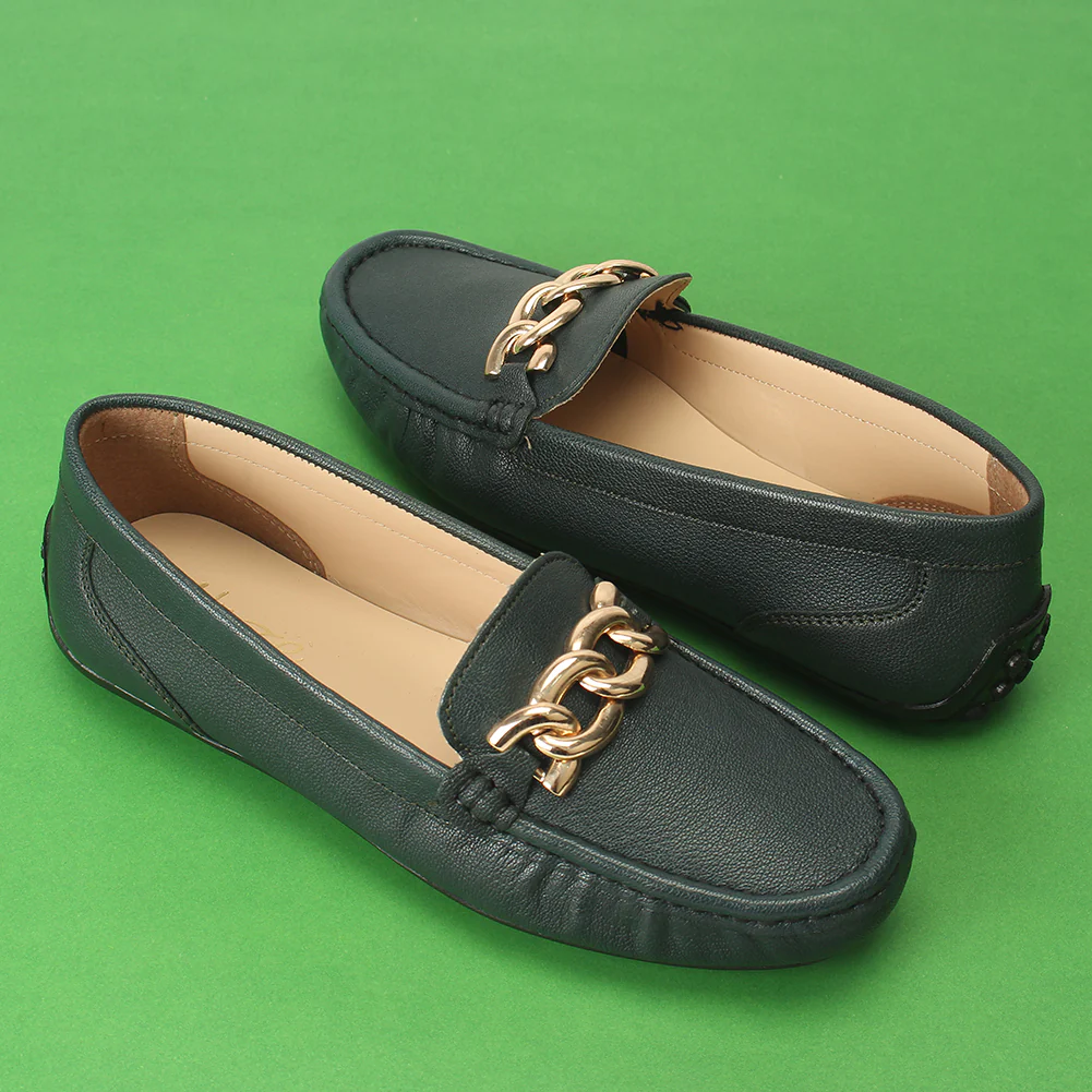 Women "BORLA" Buckled Leather Moccasins - Image 6