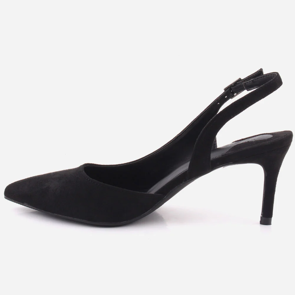 Women "CHERRY" Shimmery Pointy Toe Sling Back Stiletto Heel Sandals - Image 3