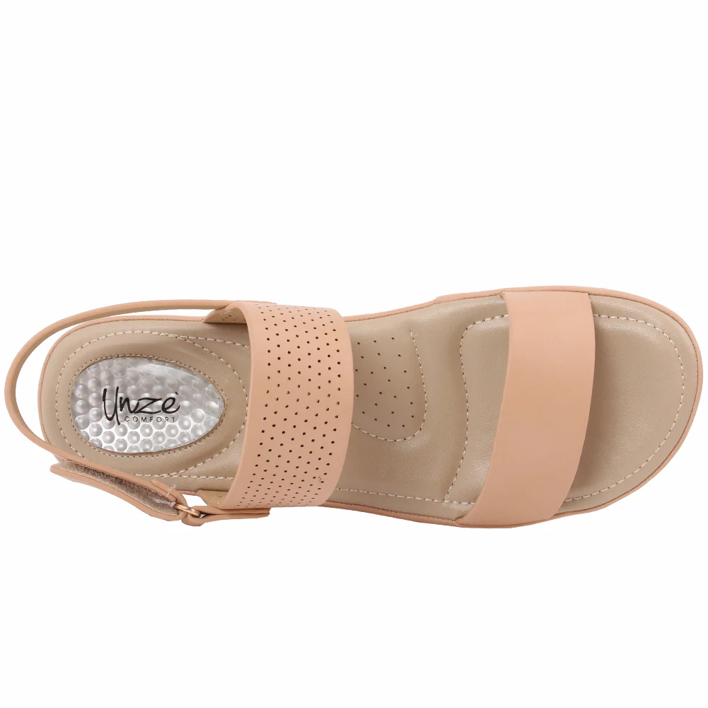 Women "COLETTE" Dual Strap Velcro Closure Wedge Sandals - Image 4