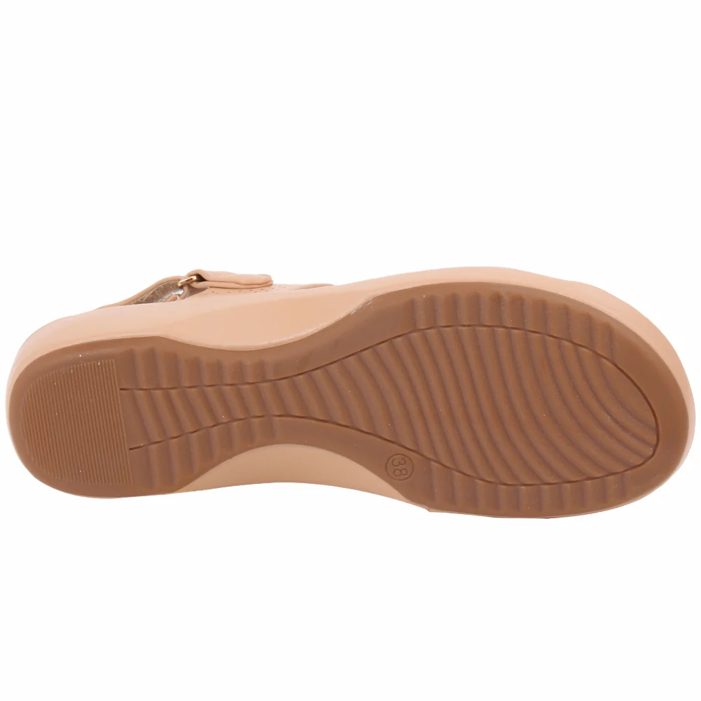 Women "COLETTE" Dual Strap Velcro Closure Wedge Sandals - Image 5