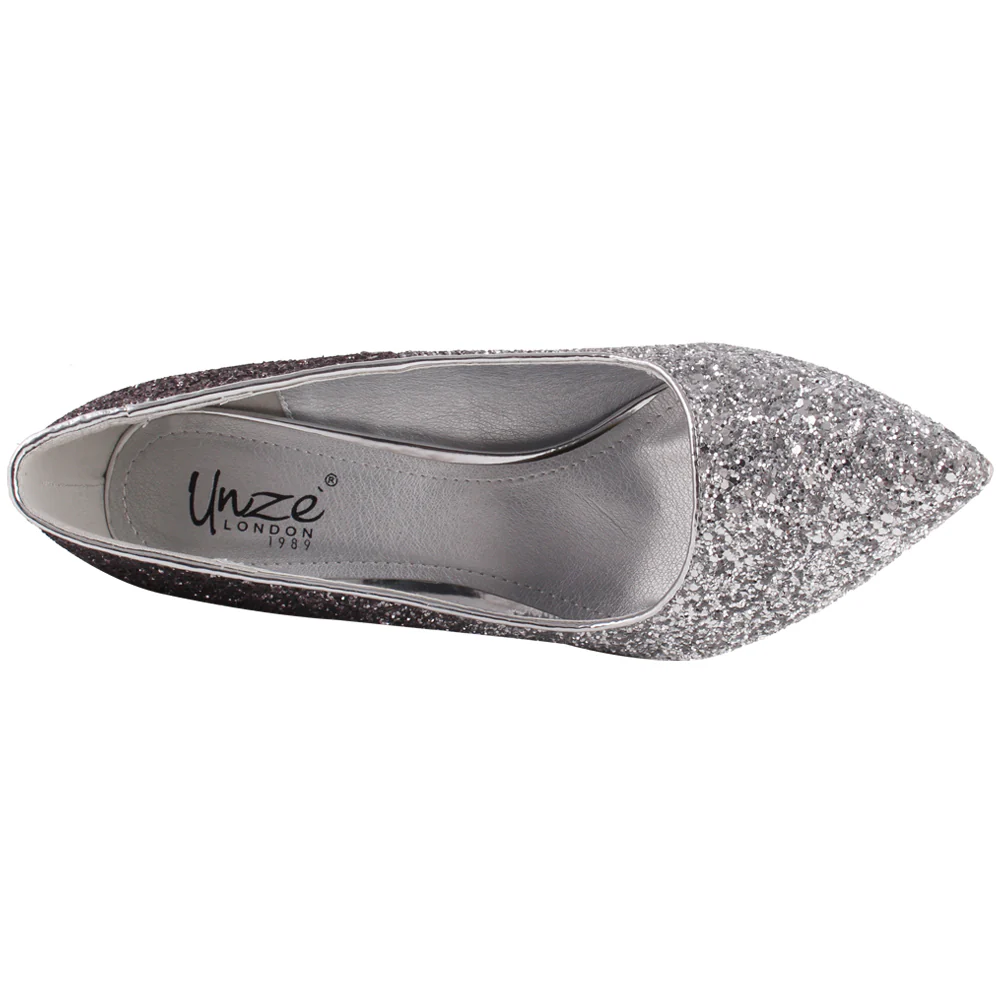 Women “Daralea” Glitter Closed Toe High Heel Court Shoes - Image 4