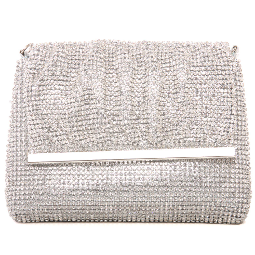Women ‘Dazzle’ Diamante Embellished Evening Clutch Bag - Image 3