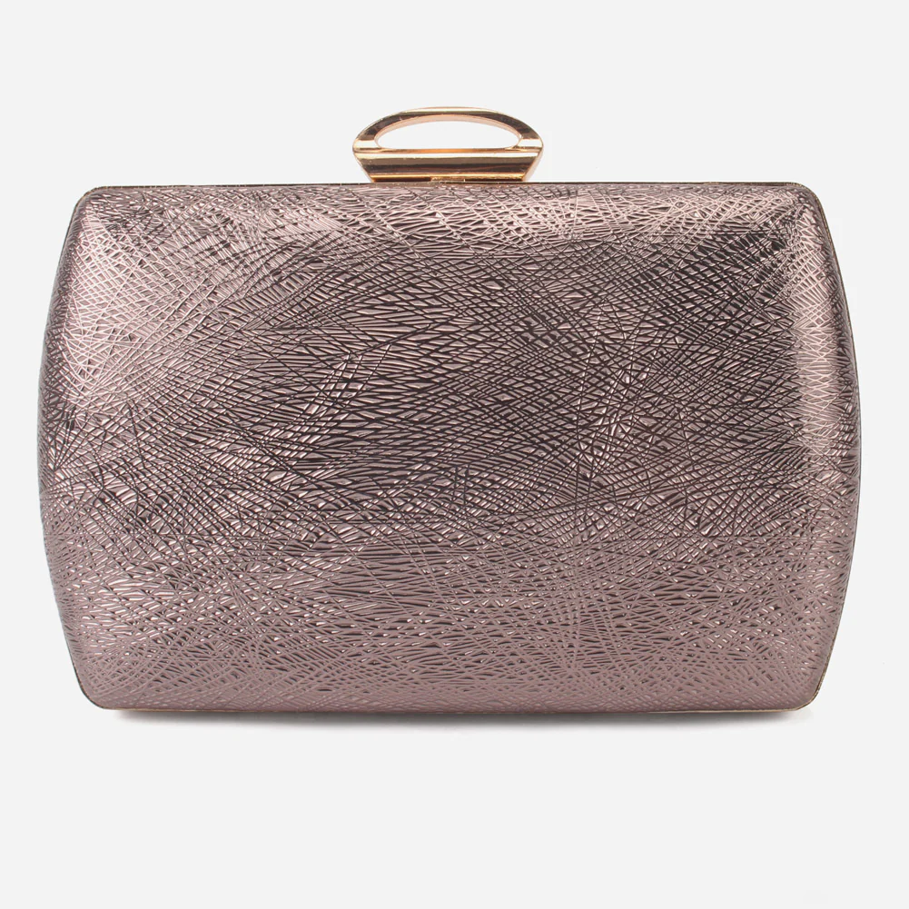 Women "DEBBY" Synthetic Golden Buckle With Shoulder Chain Clutch - Image 2