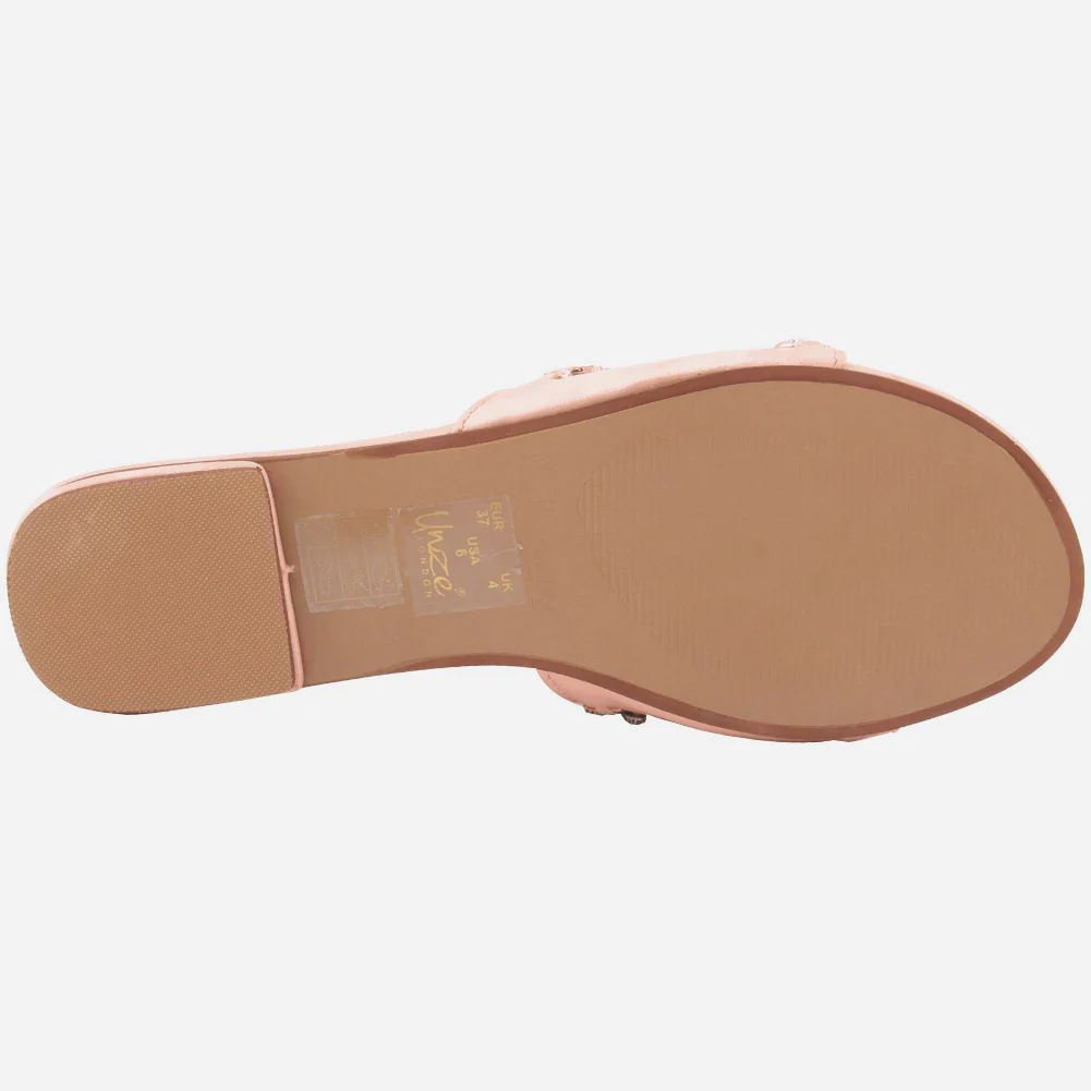Women" DELLA" Diamante Low Heel Slippers - Image 5