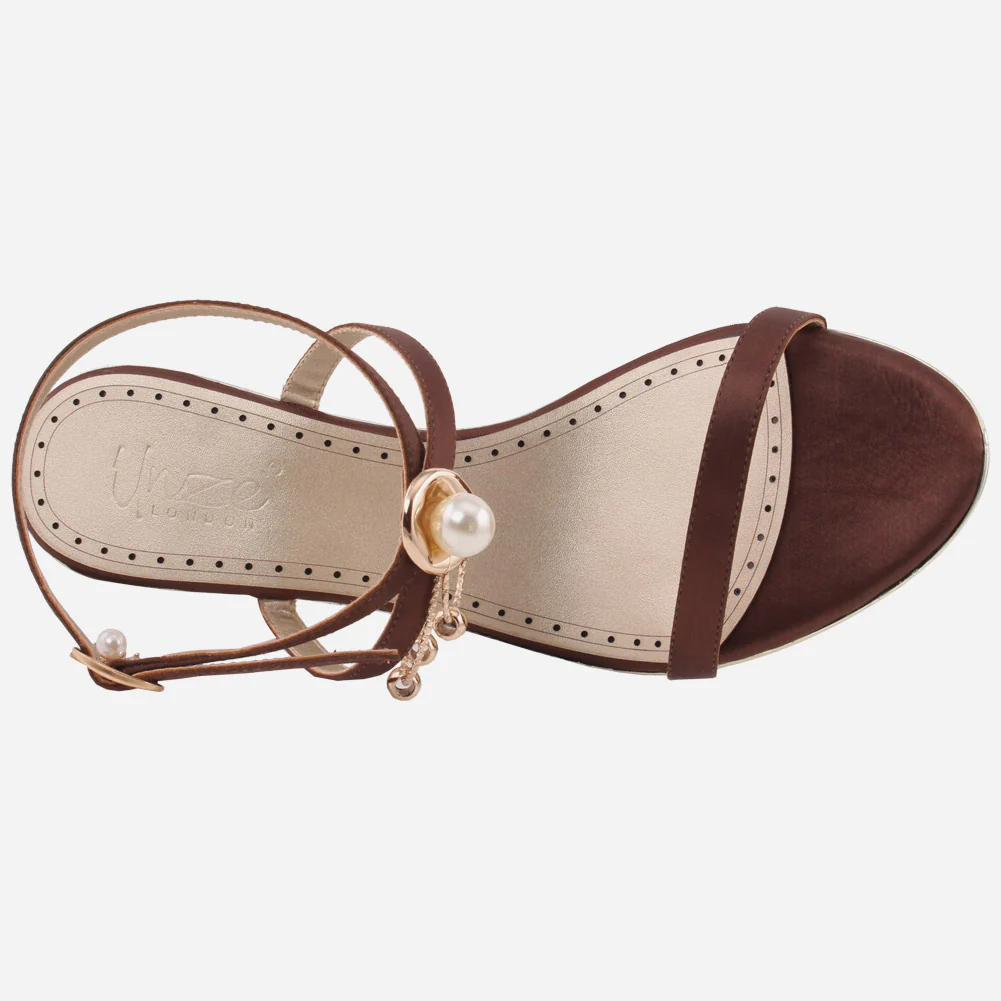 Women" ELMIRA" Pearl Heel Sandals - Image 4