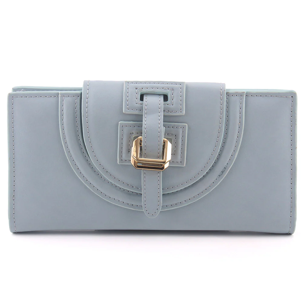 Women "ELVIRA" Compact Adjustable Buckle Adorned Envelope Style Wallet Lady Clutch