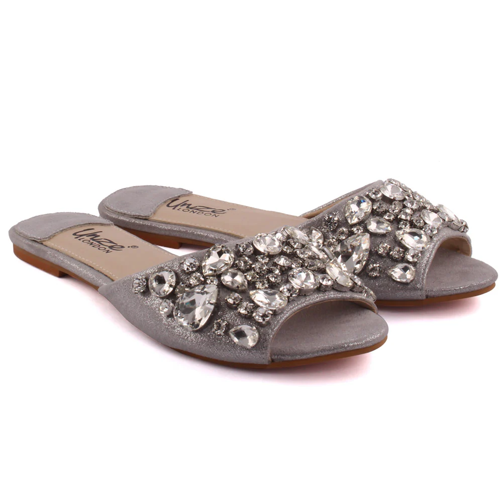 Women ‘Emilio’ Crystal Decorated Slippers - Image 2