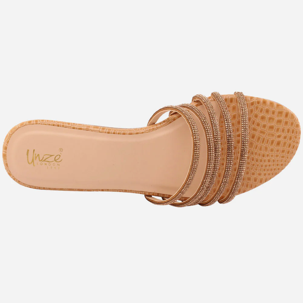 Women "Ethel" Stone Strap Slip On Slippers - Image 4