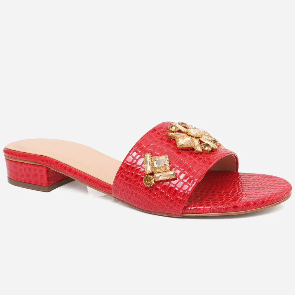 Women "EVELYN" Block Heel Slippers