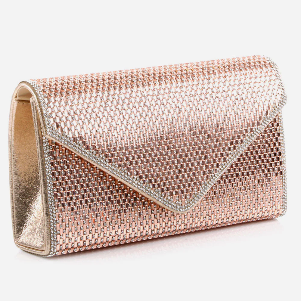Women Evening Clutch Bag Wedding Handbag Prom Purse Sparkly Flap Over Party Bags Diamante Birthday Gifts for Her