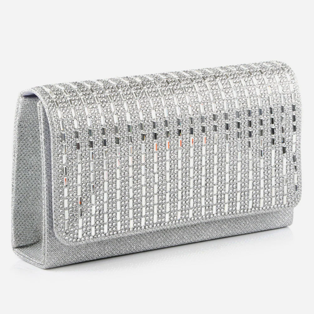 Women Evening Clutch Bag Wedding Handbag Prom Purse Sparkly Flap Over Party Bags Diamante Birthday Gifts for Her