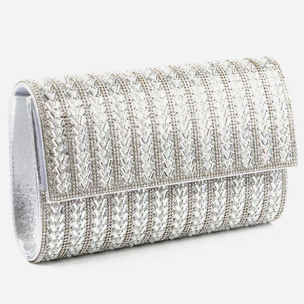 Women Evening Clutch Bag Wedding Handbag Prom Purse Sparkly Flap Over Party Bags Diamante Birthday Gifts for Her