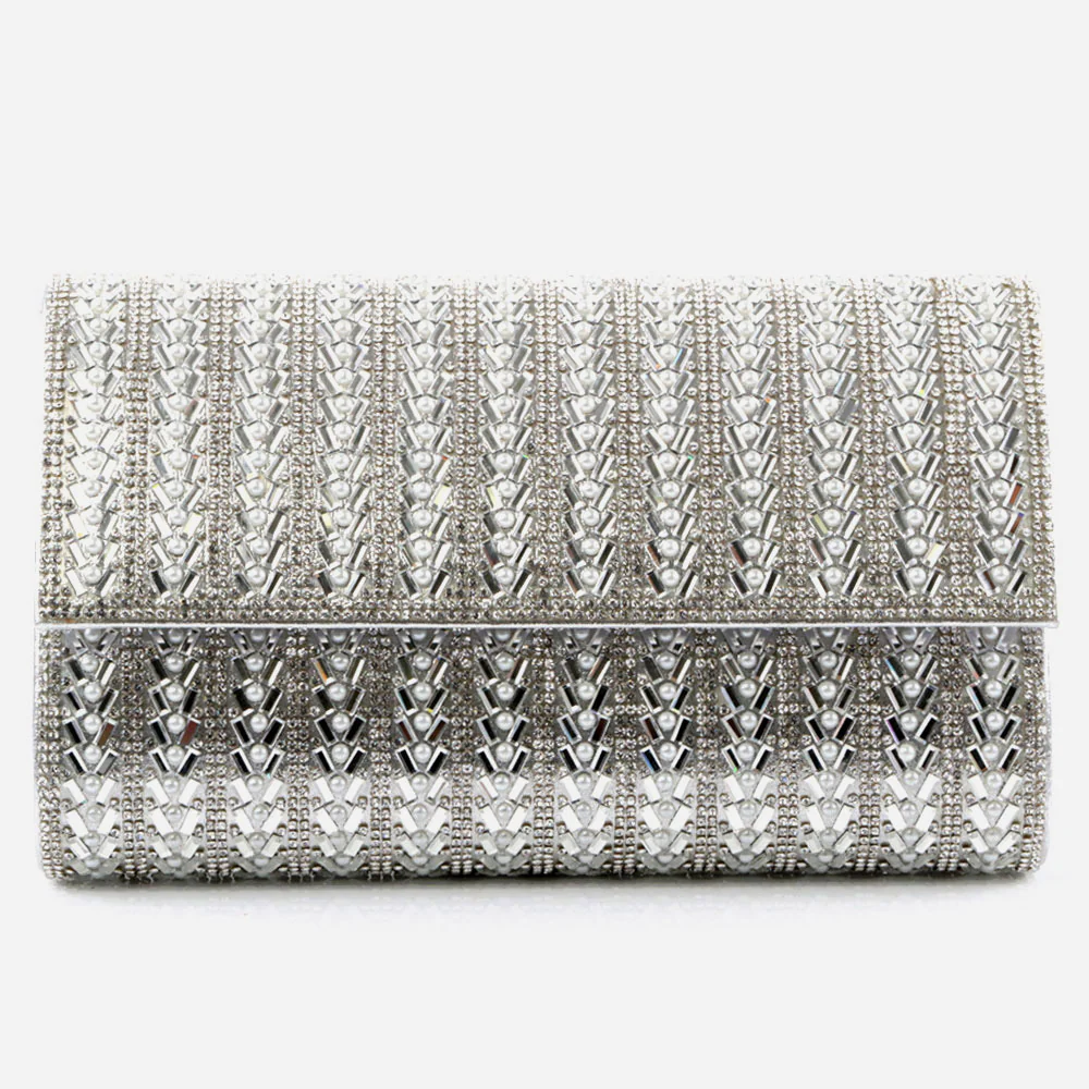 Women Evening Clutch Bag Wedding Handbag Prom Purse Sparkly Flap Over Party Bags Diamante Birthday Gifts for Her - Image 3