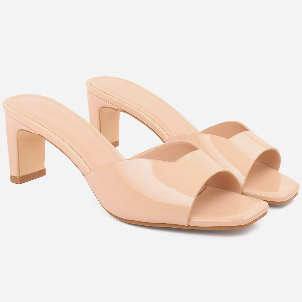 Women "FLAVIA" Gorgeous Block Heel Square Toe Slip On Sandals - Image 2