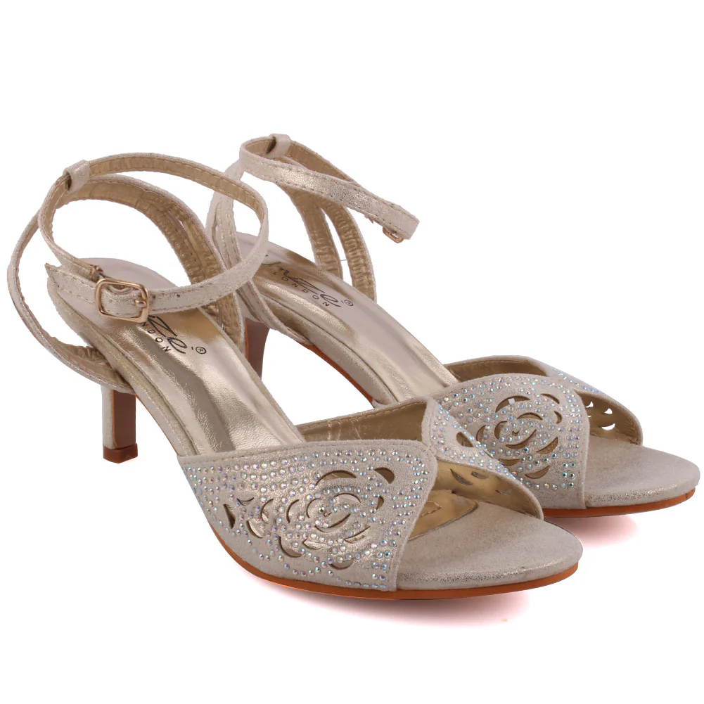 Women ‘Frawn’ Glittery Evening Heeled Sandals - Image 2