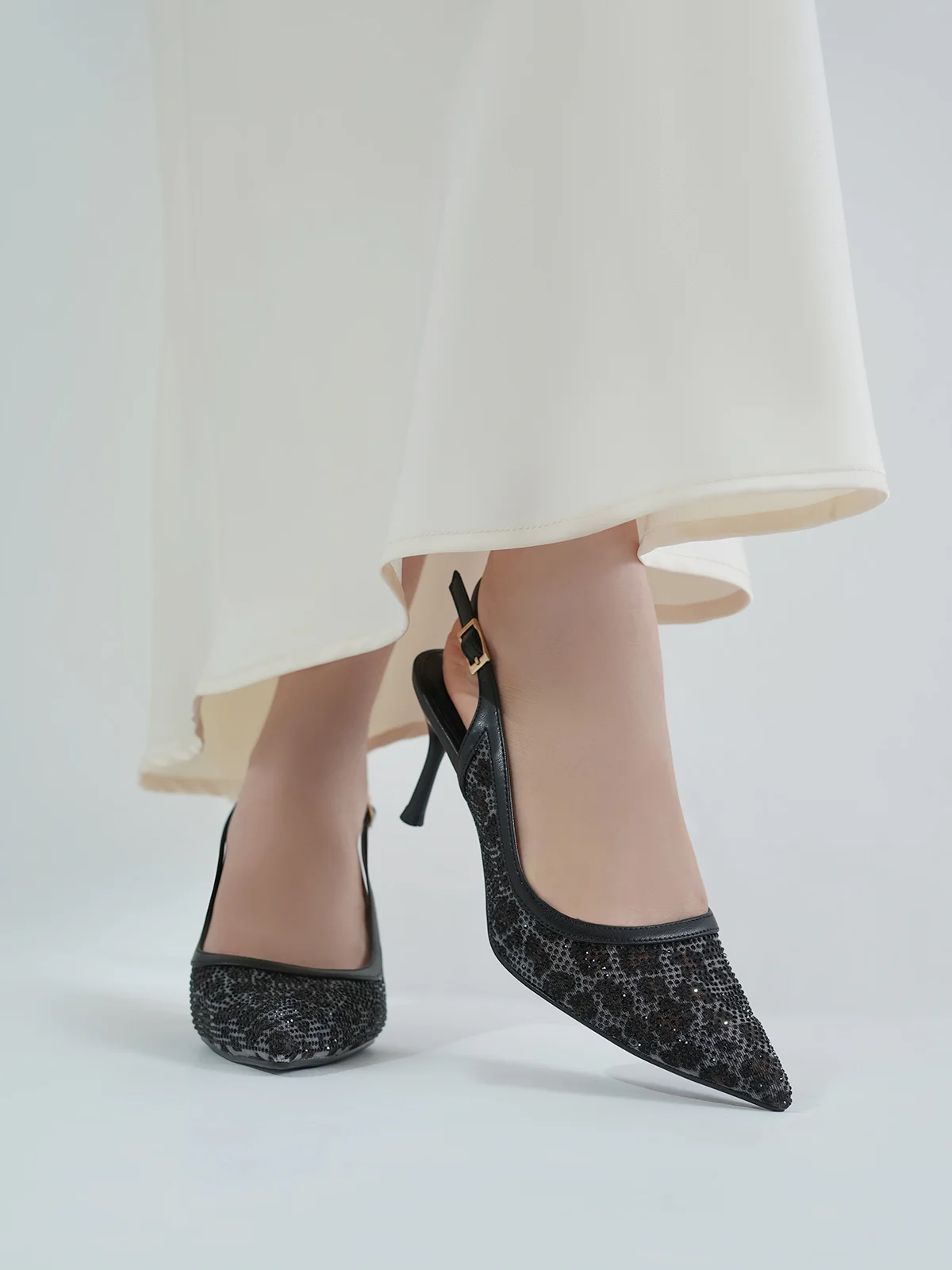 Women "GRACIE" Glamorous Touch Net Sandals - Image 10