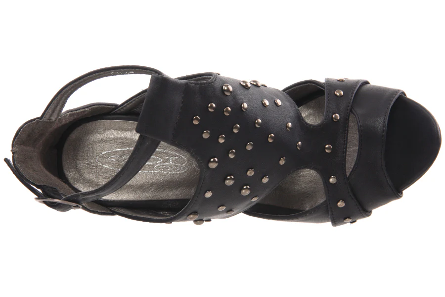 Women High Heel Open Toe T Strap Studded Upper Slip On  Shoes With Stilleto Heel - Image 4