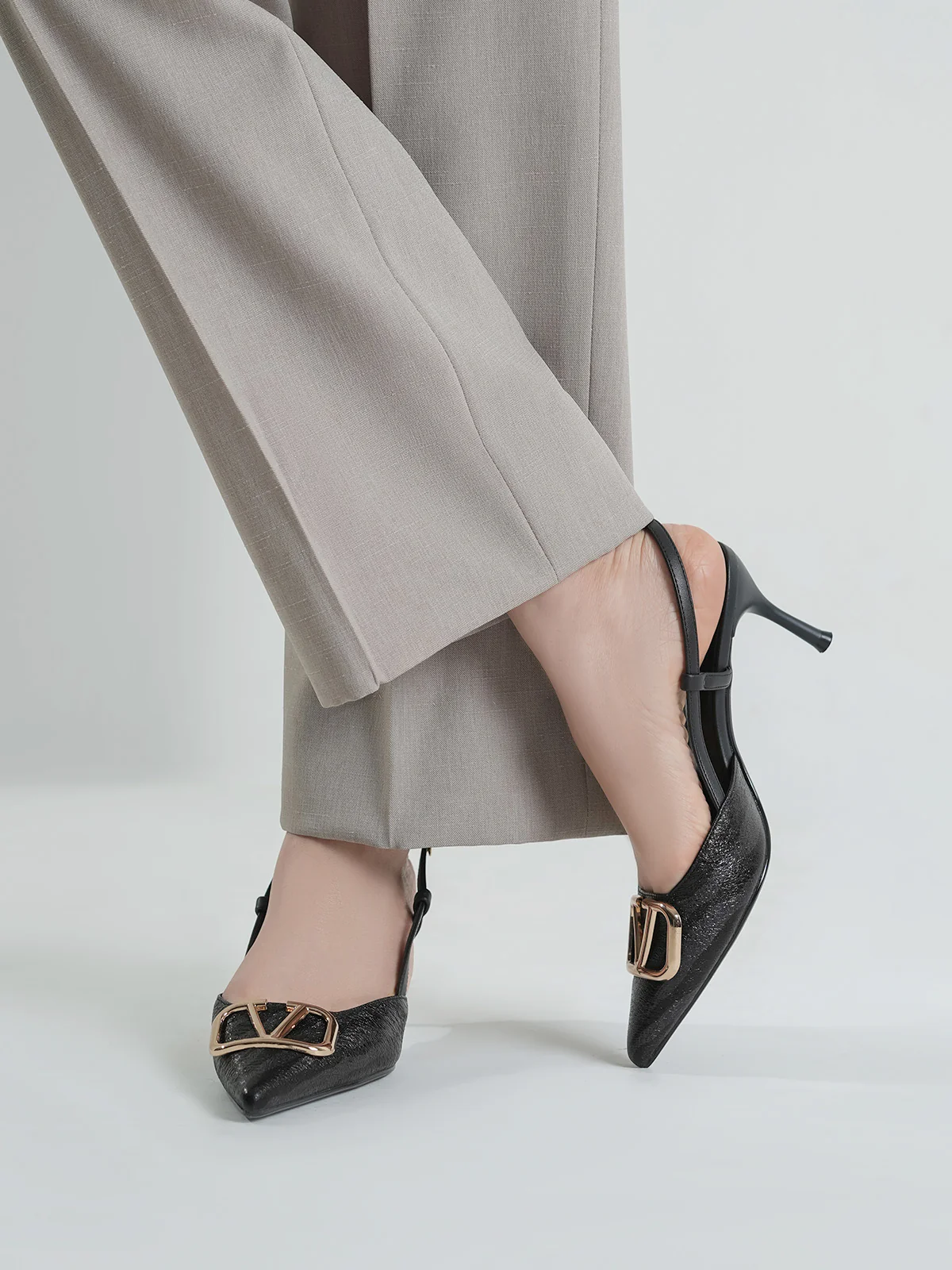 Women "HILLARY" Pointed Toe Buckle Sandals - Image 6