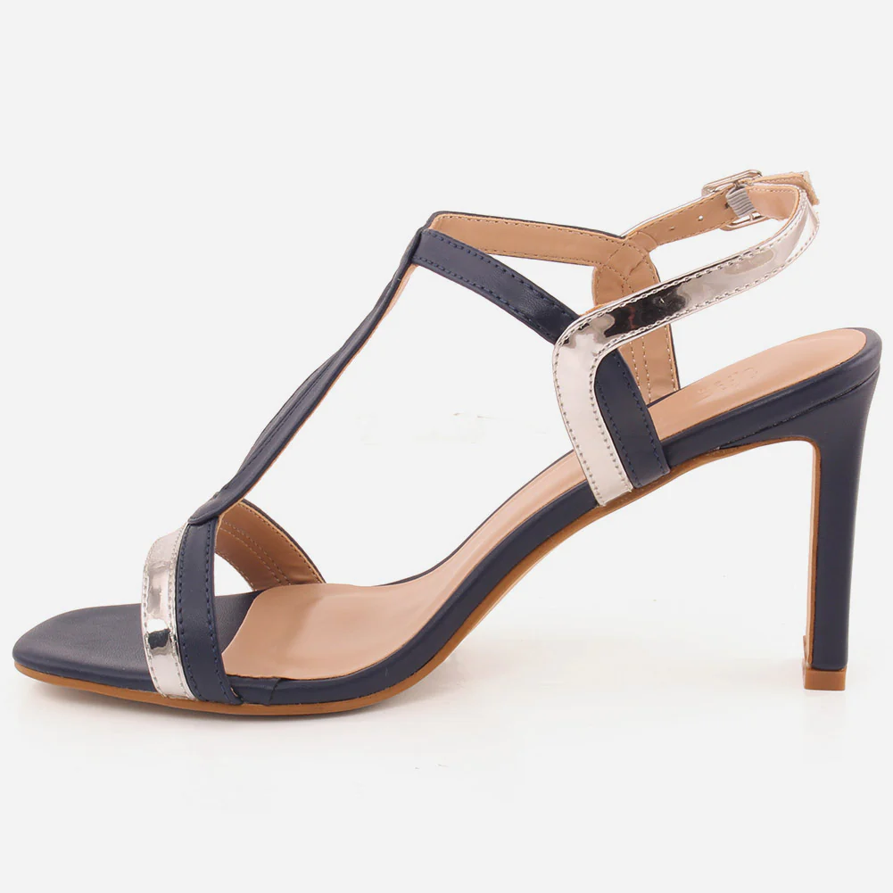 Women "HOLLY" Glossy Ankle Buckle Fastening Sandals - Image 3