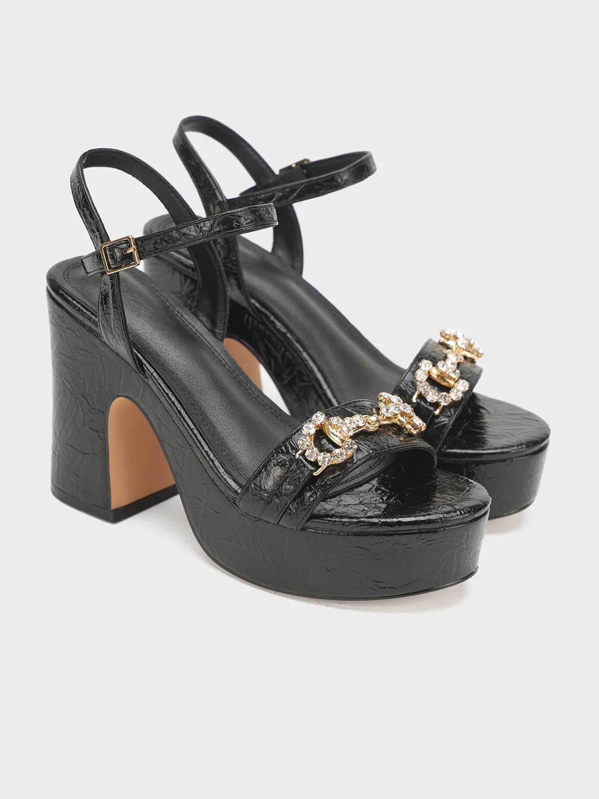 Women "ILANY" Chunky Heel Buckle Sandals - Image 3