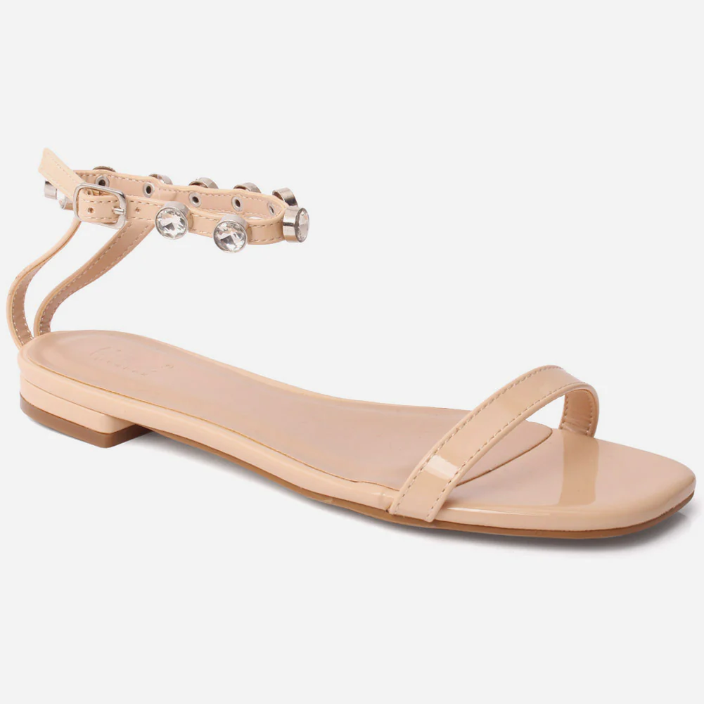 Women "IVETE" Eye Catching Decorated Ankle Strap Sandals
