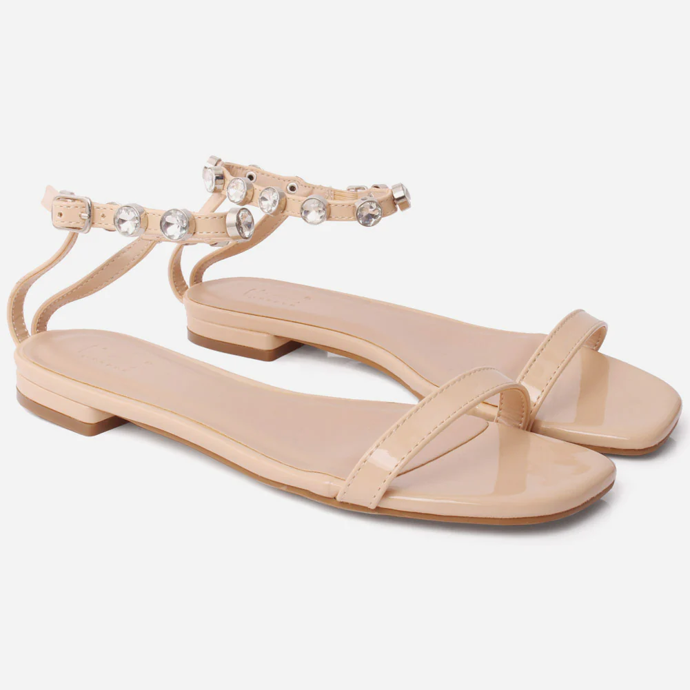 Women "IVETE" Eye Catching Decorated Ankle Strap Sandals - Image 2
