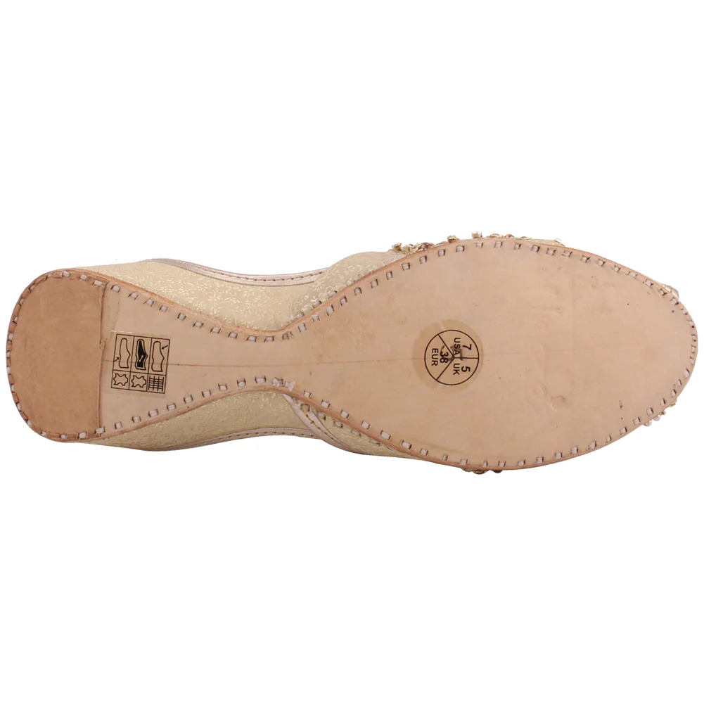 Women “IYANA” Beaded Jamawar Peep Toe Khussa - Image 5