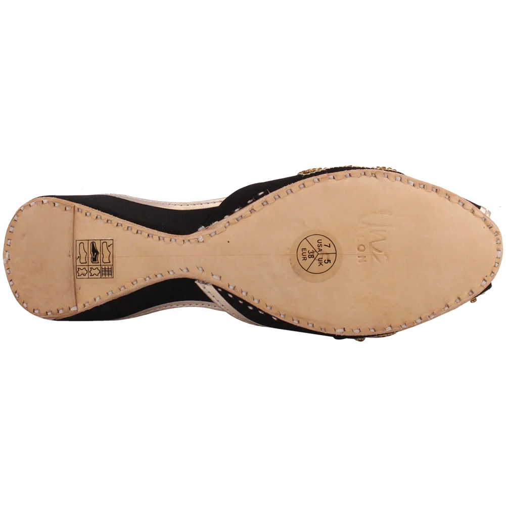 Women “JAEL” Beaded Jamawar Peep Toe Khussa - Image 5