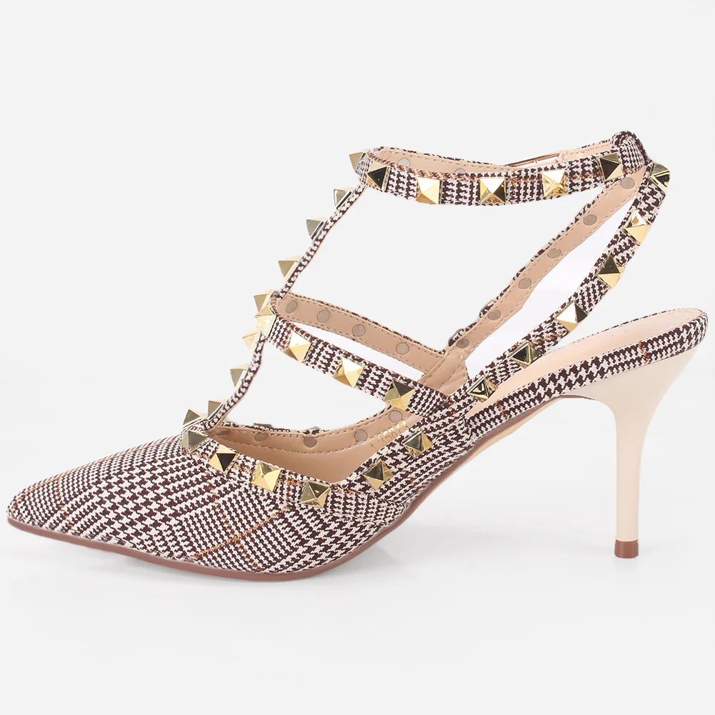 Women "JARNE" Studded Stiletto Sandals - Image 3