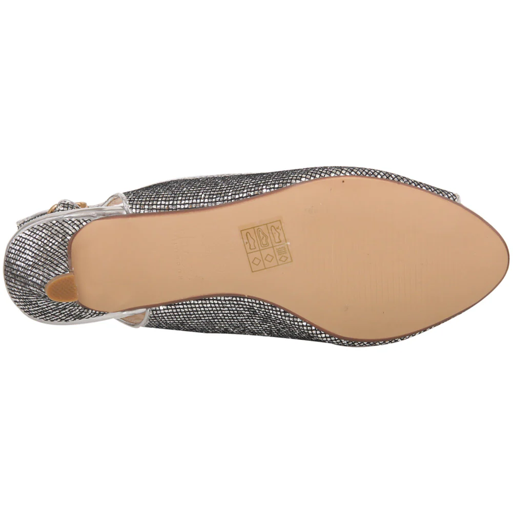 Women “JOI” Sling Back Peep Toe Glitter Sandals - Image 5