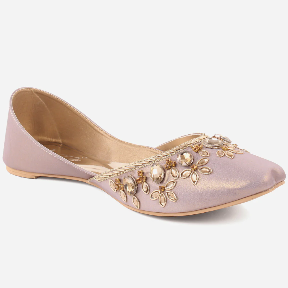 Women KIA" Indian Silky Fabric Slip On Khussa