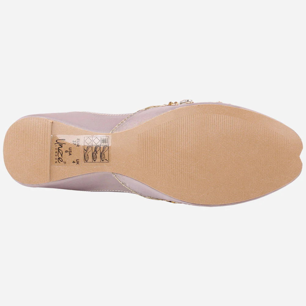 Women KIA" Indian Silky Fabric Slip On Khussa - Image 5