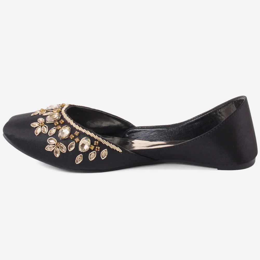 Women KIA" Indian Silky Fabric Slip On Khussa - Image 3