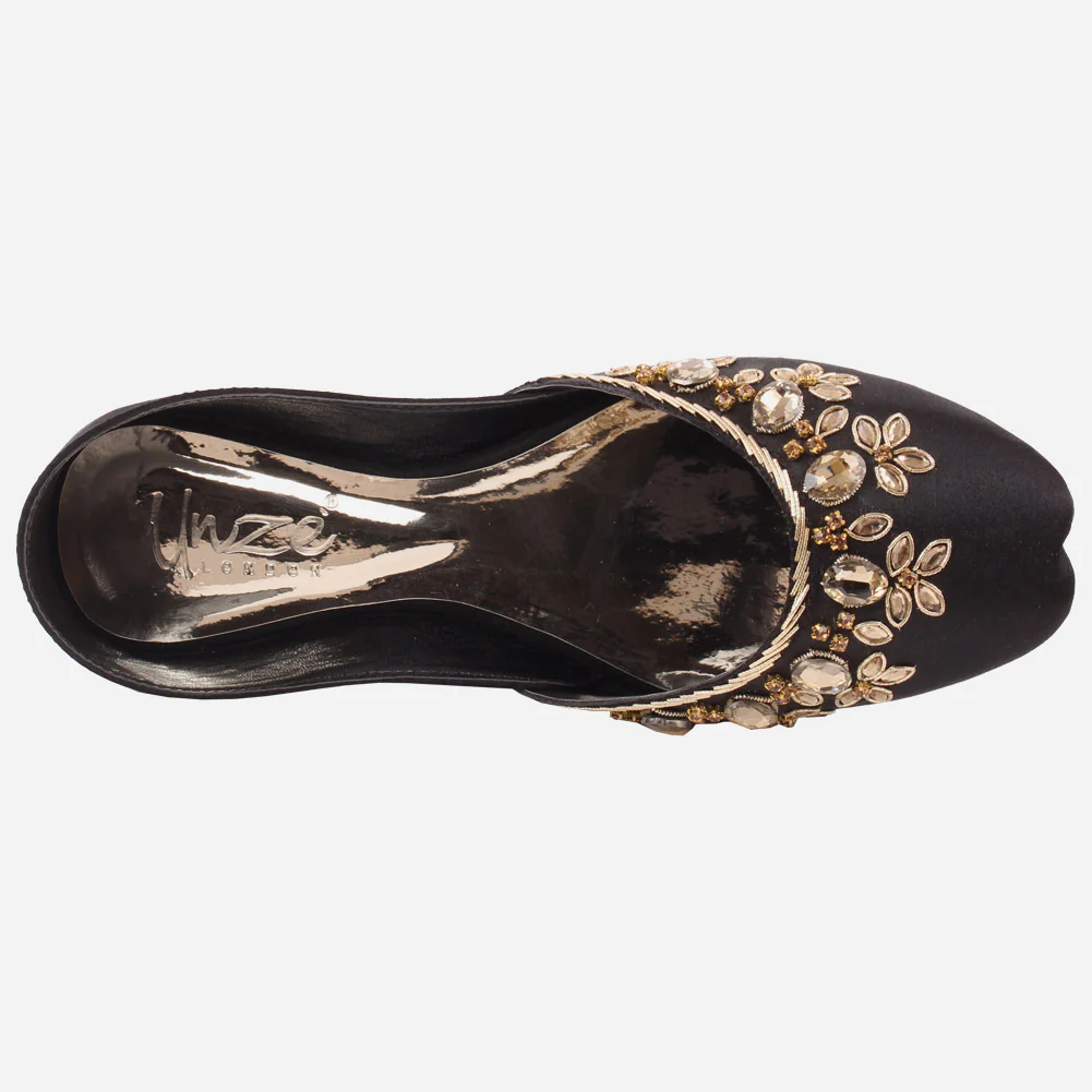 Women KIA" Indian Silky Fabric Slip On Khussa - Image 4