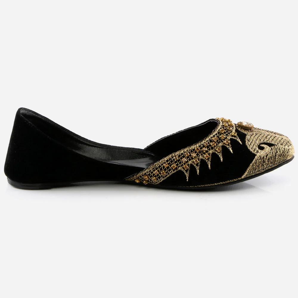 Women Ladies Beads Decorated Ethnic Jotis Mojaris Traditional Indian Slip Ons Evening Party Handmade Leather Khussa Pumps Shoes - Image 2