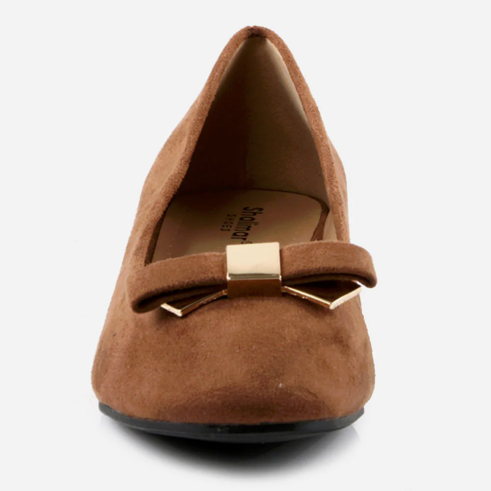 Women Ladies Bow Accented Round Toe Ballet Slip on Decorated Flat Pump Shoes - Image 5