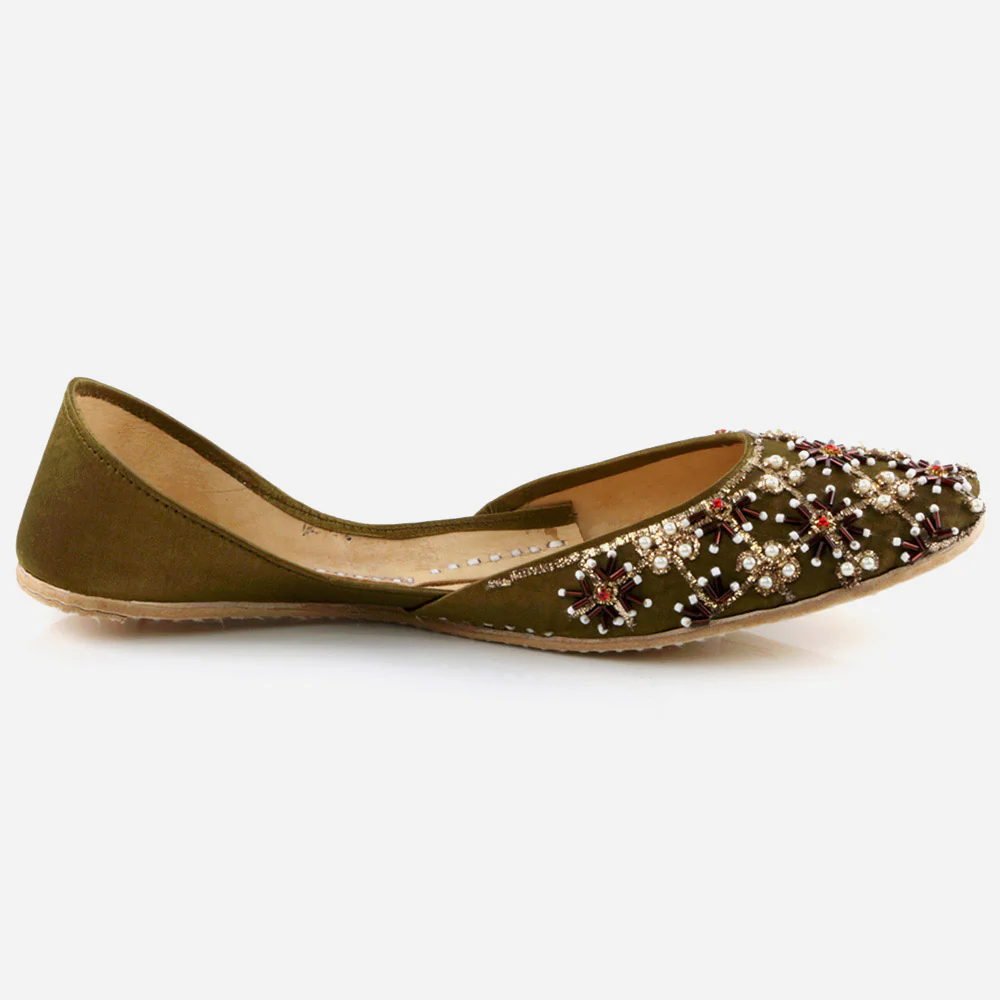 Women Ladies Decorated Jotis Mojaris Traditional Indian Wedding Bridal Slip Ons Evening Party Handmade Leather Khussa Pumps Shoes - Image 2