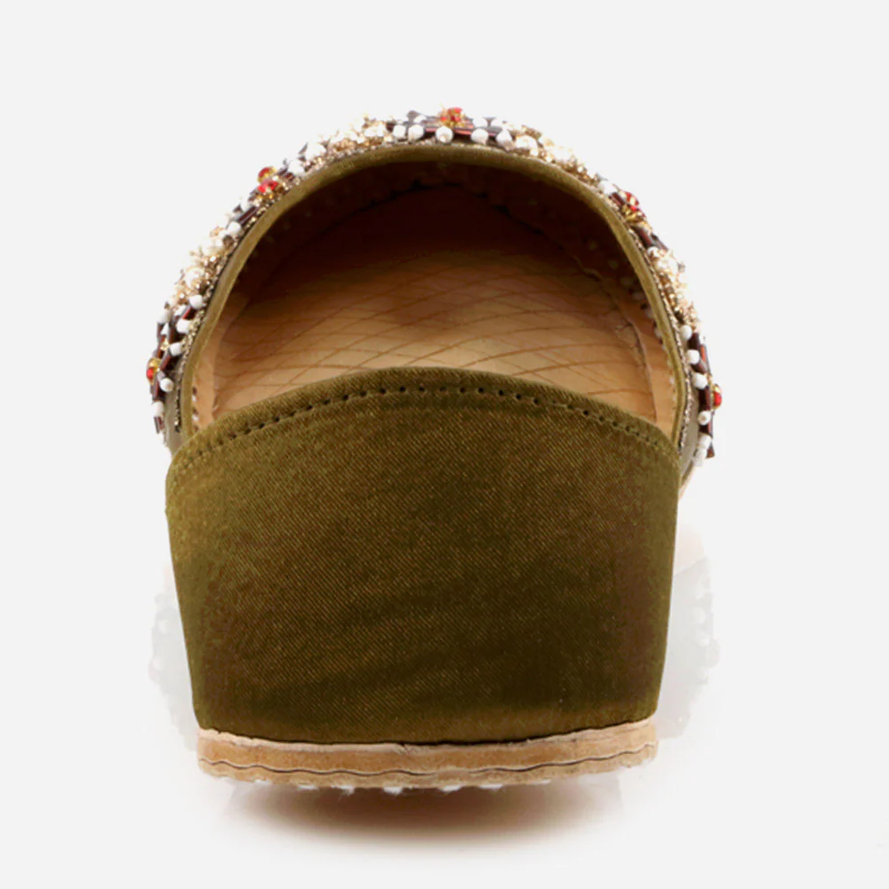Women Ladies Decorated Jotis Mojaris Traditional Indian Wedding Bridal Slip Ons Evening Party Handmade Leather Khussa Pumps Shoes - Image 5