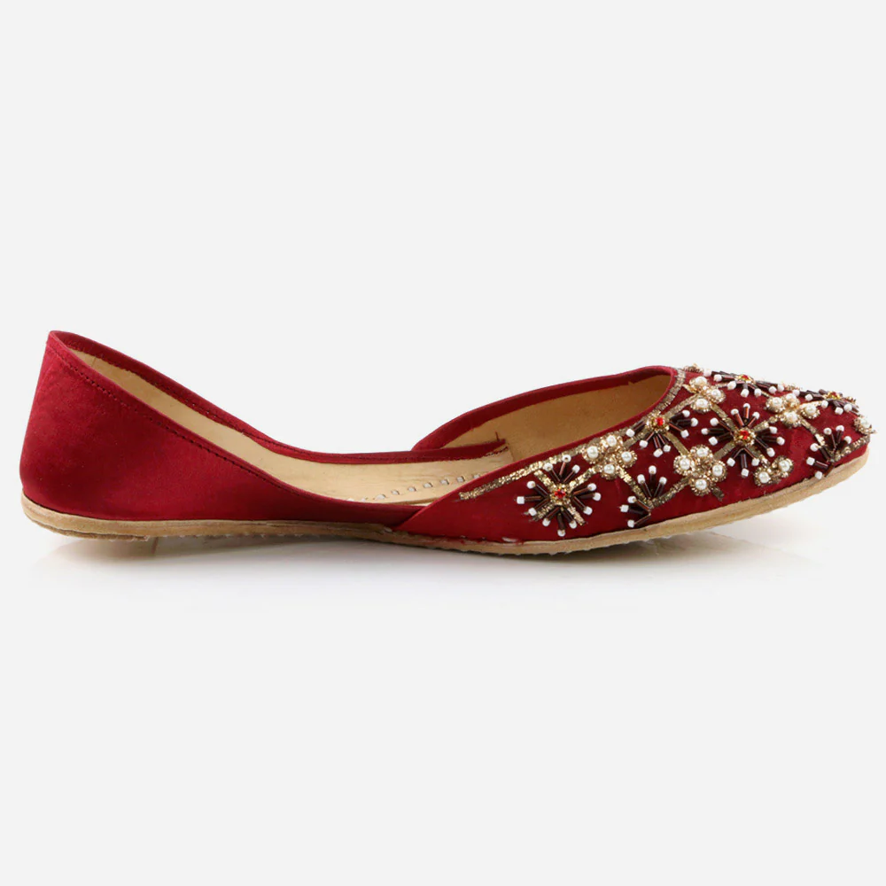 Women Ladies Decorated Jotis Mojaris Traditional Indian Wedding Bridal Slip Ons Evening Party Handmade Leather Khussa Pumps Shoes - Image 2