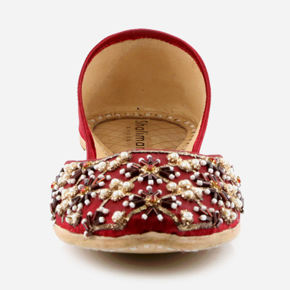 Women Ladies Decorated Jotis Mojaris Traditional Indian Wedding Bridal Slip Ons Evening Party Handmade Leather Khussa Pumps Shoes - Image 4