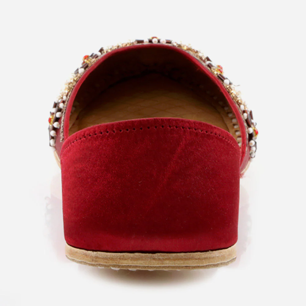 Women Ladies Decorated Jotis Mojaris Traditional Indian Wedding Bridal Slip Ons Evening Party Handmade Leather Khussa Pumps Shoes - Image 5