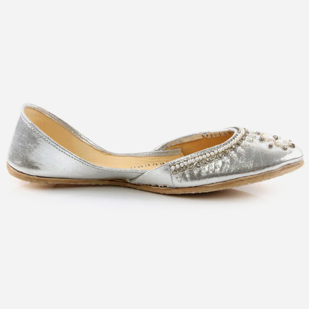 Women Ladies Decorated Summer Shoes Mojaris Traditional Indian Wedding Bridal Slip Ons Evening Party Handmade Leather Khussa Pumps Shoes - Image 2